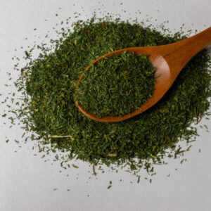 Dried dill and white background